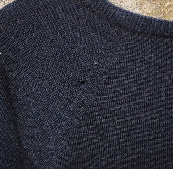 AllSaints Kayo Jumper Silk & Merino Wool Sweater Navy/Burgundy Size UK 10 / US 6 - Picture 4 of 4